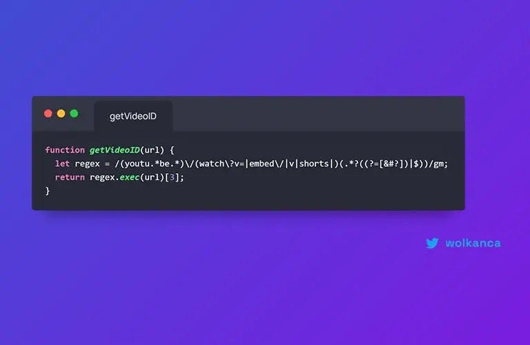 getVideoID - JavaScript - Youtube