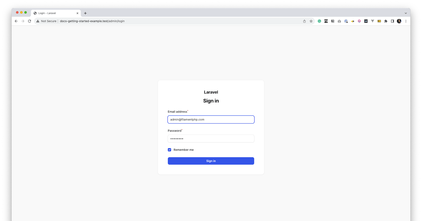Filament V3 - How to fill login automatically (local environment)