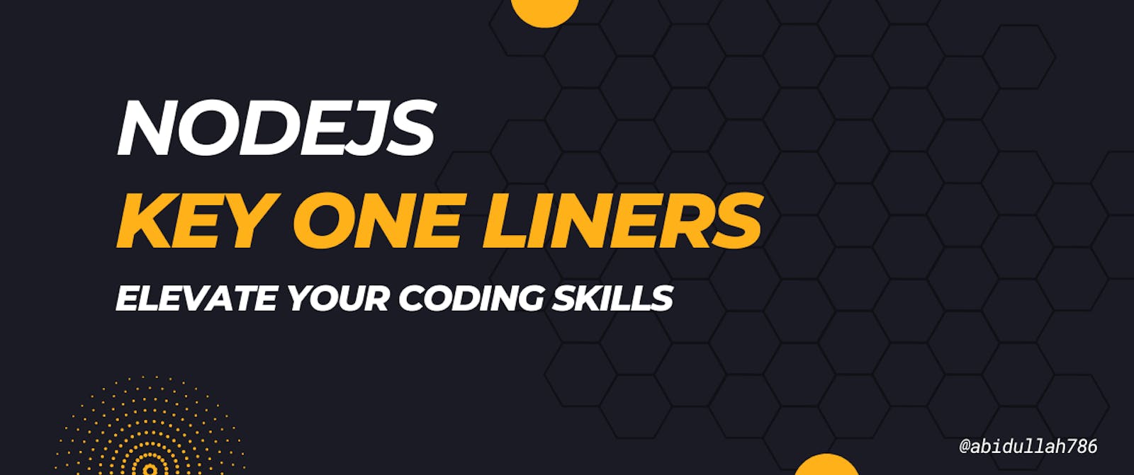 Node.js Key One-Liners to Elevate Your Coding Skills