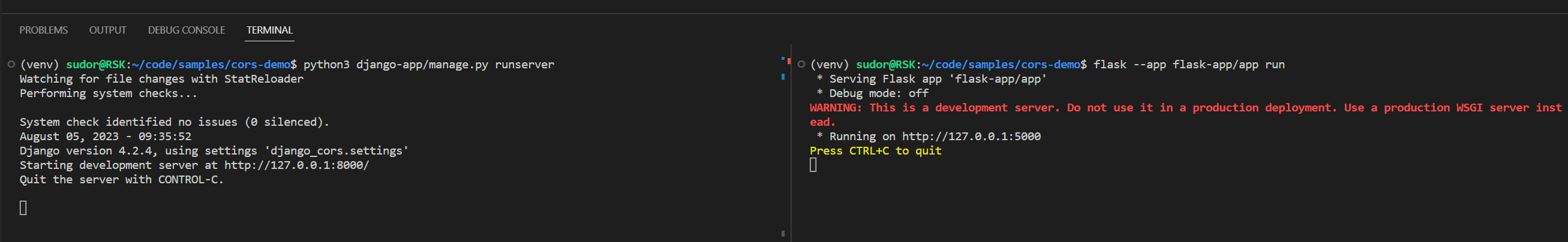 CORS explained using Django and Flask