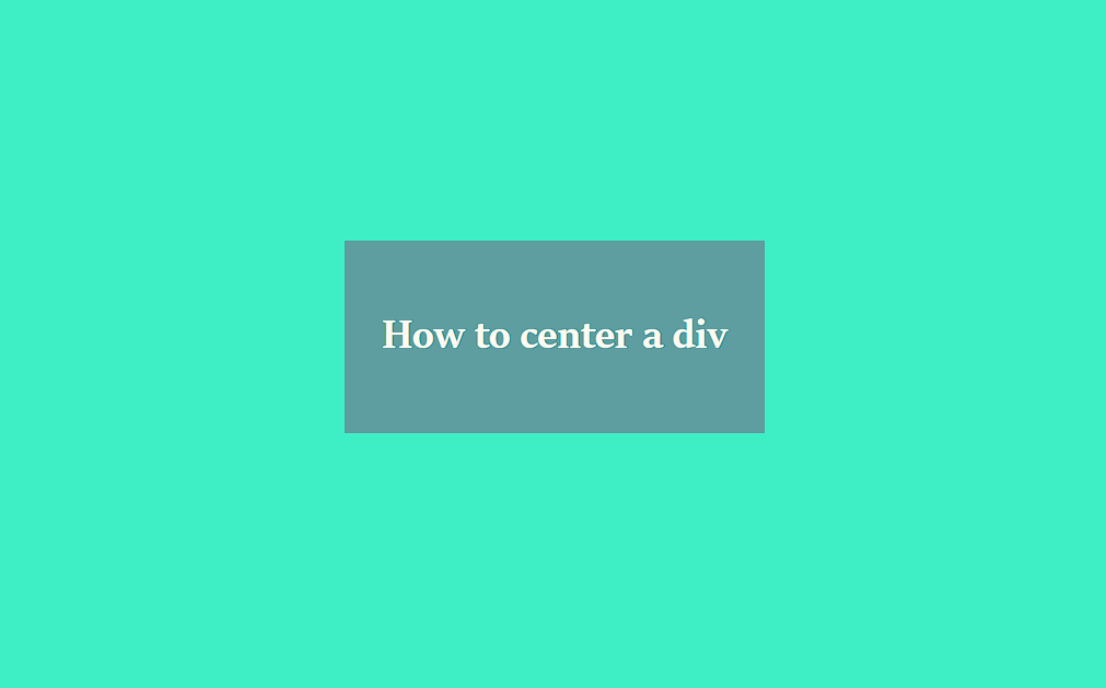 How To Center a Div