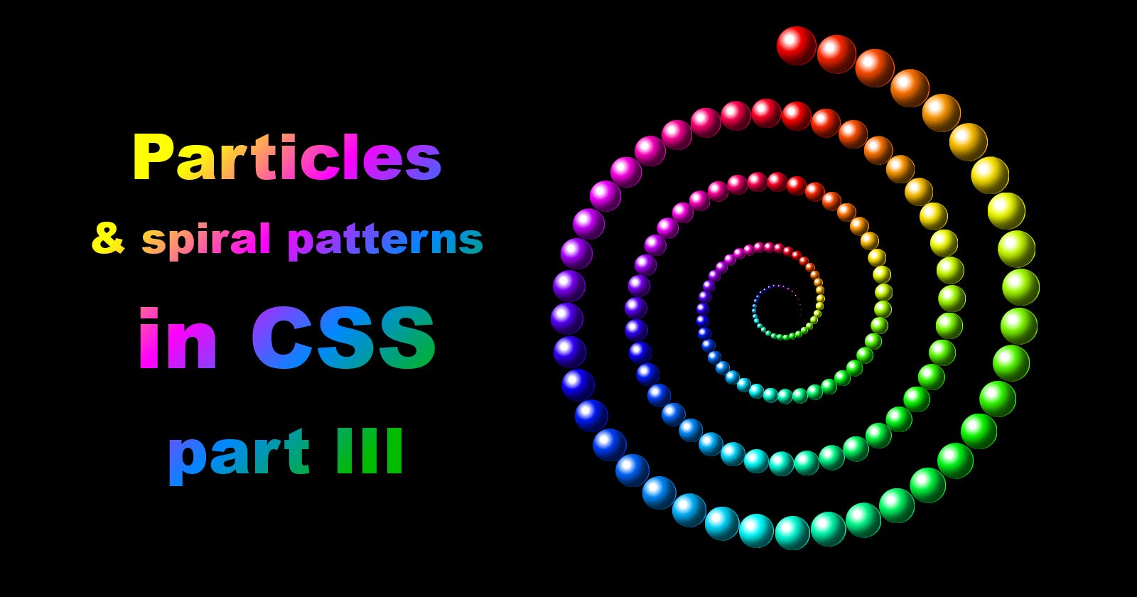 Particles & spiral patterns in CSS: part III