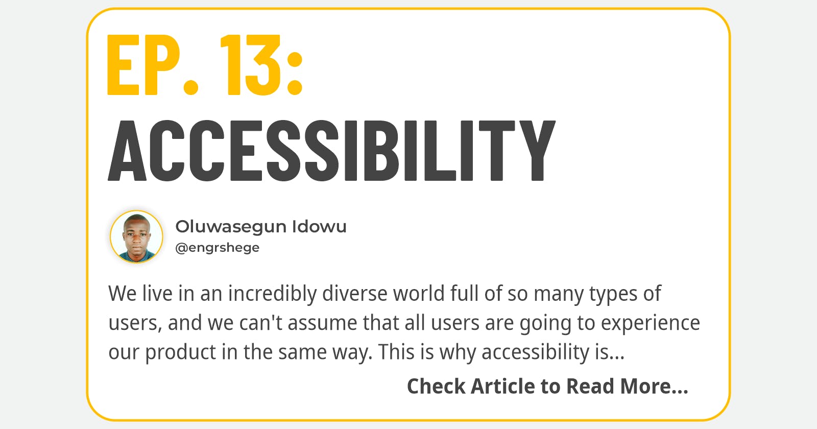 Ep. 13: Accessibility