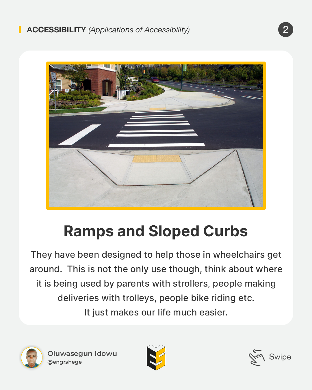 2. Applications of Accessibility (Ramps and Sloped Curbs)