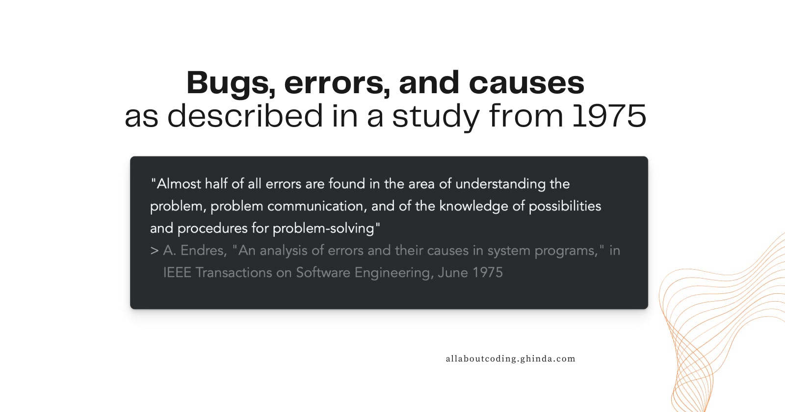 Bugs, errors and causes from an 1975 paper