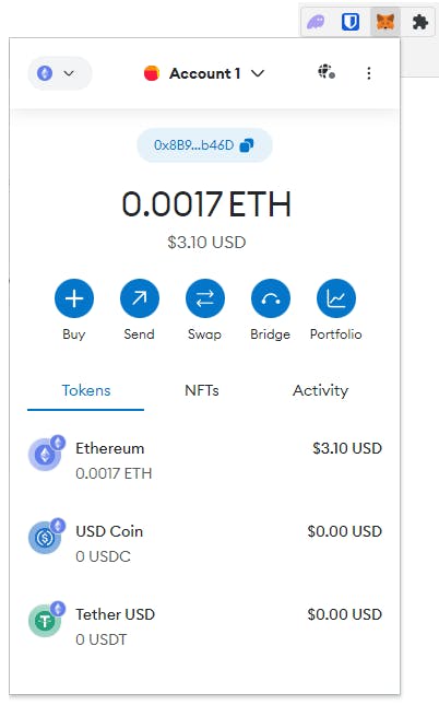 Metamask Desktop Dashboard