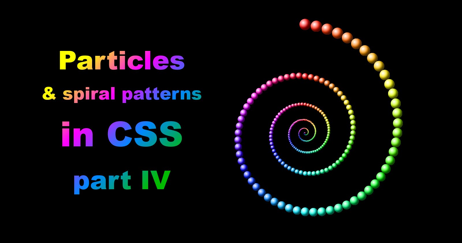 Particles & spiral patterns in CSS: part IV