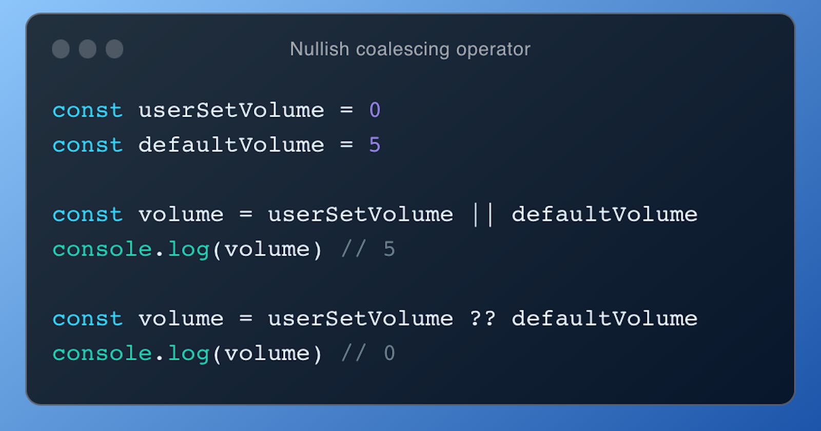 Nullish Coalescing Operator