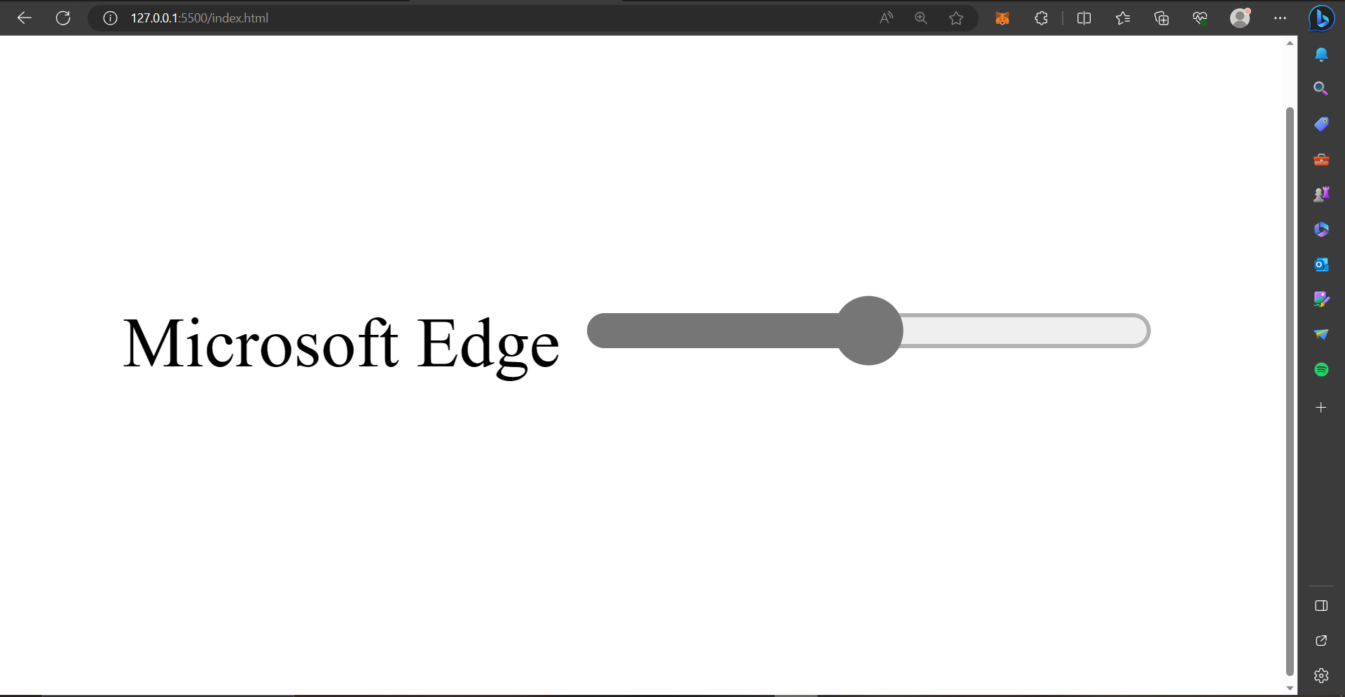 Microsoft Edge default style for range input