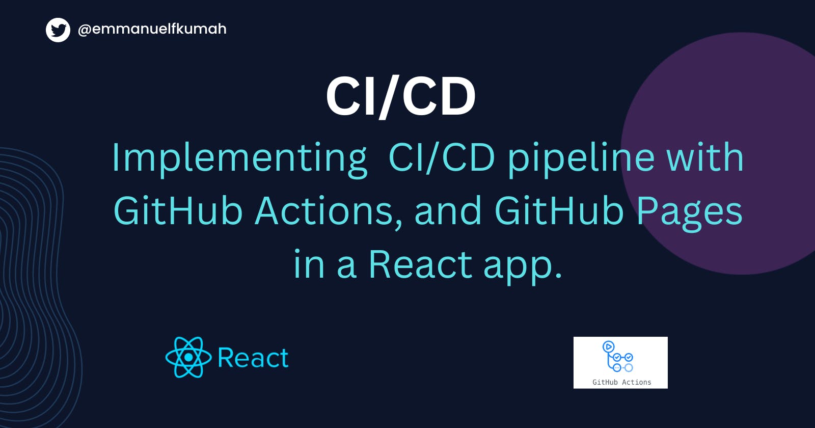 Implementing  CI/CD pipeline with GitHub Actions, and GitHub Pages in a React app.