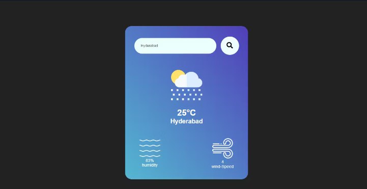 Weather App using only HTML CSS and JavaScript