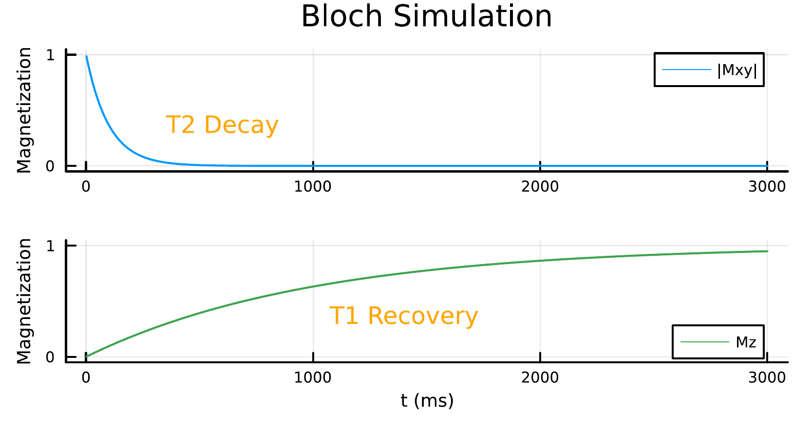 Simulating MRI Physics with the Bloch Equations