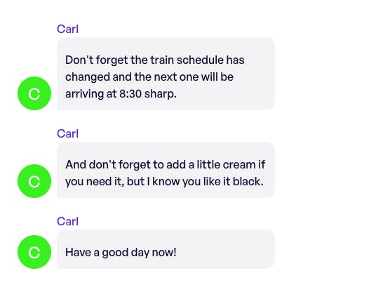 Carl getting too creative, making up plot details about train schedule changes