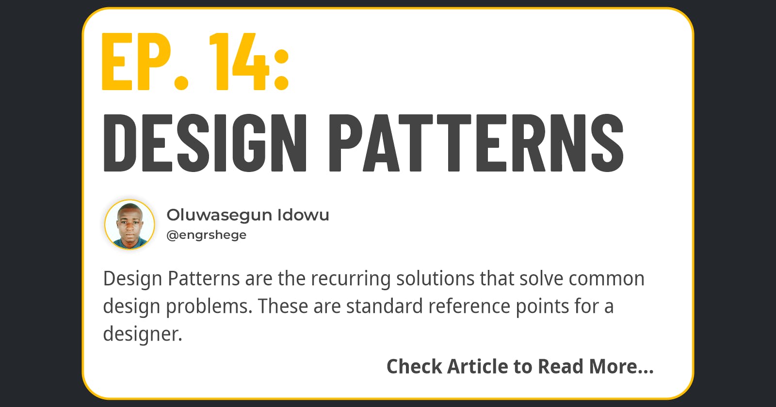 Ep. 14: Design Patterns