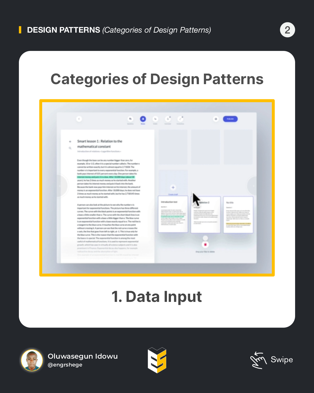 Categories of Design Patterns - 1. Data Input