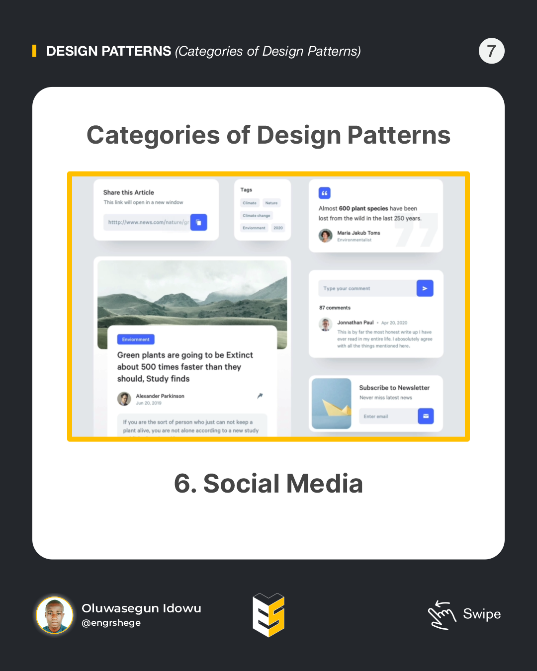 Categories of Design Patterns - 6. Social Media