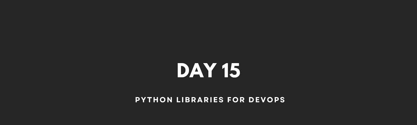 Python Libraries For DevOps