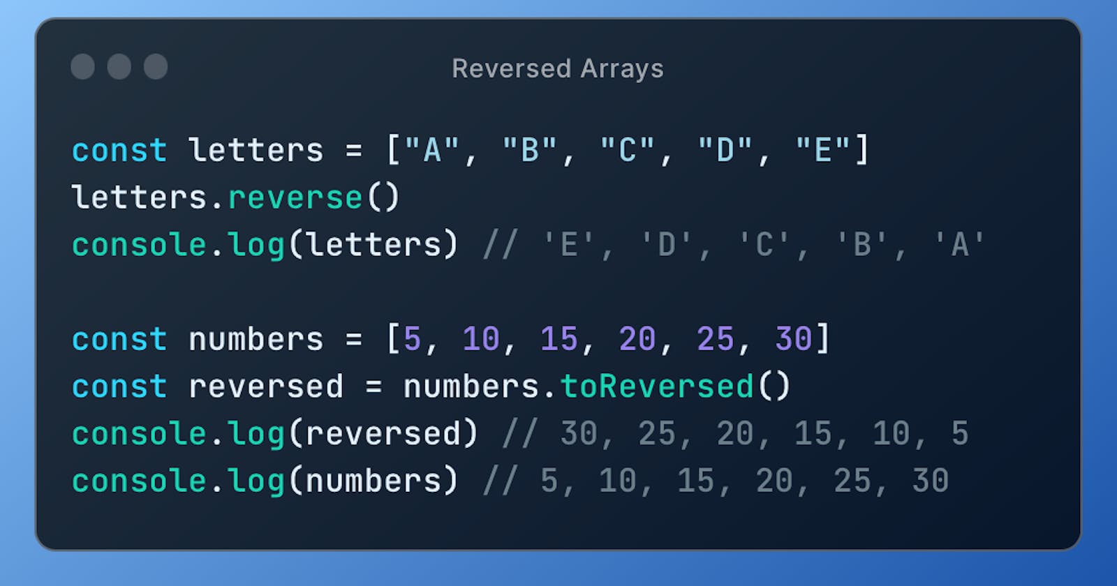 Reversing Arrays in JavaScript