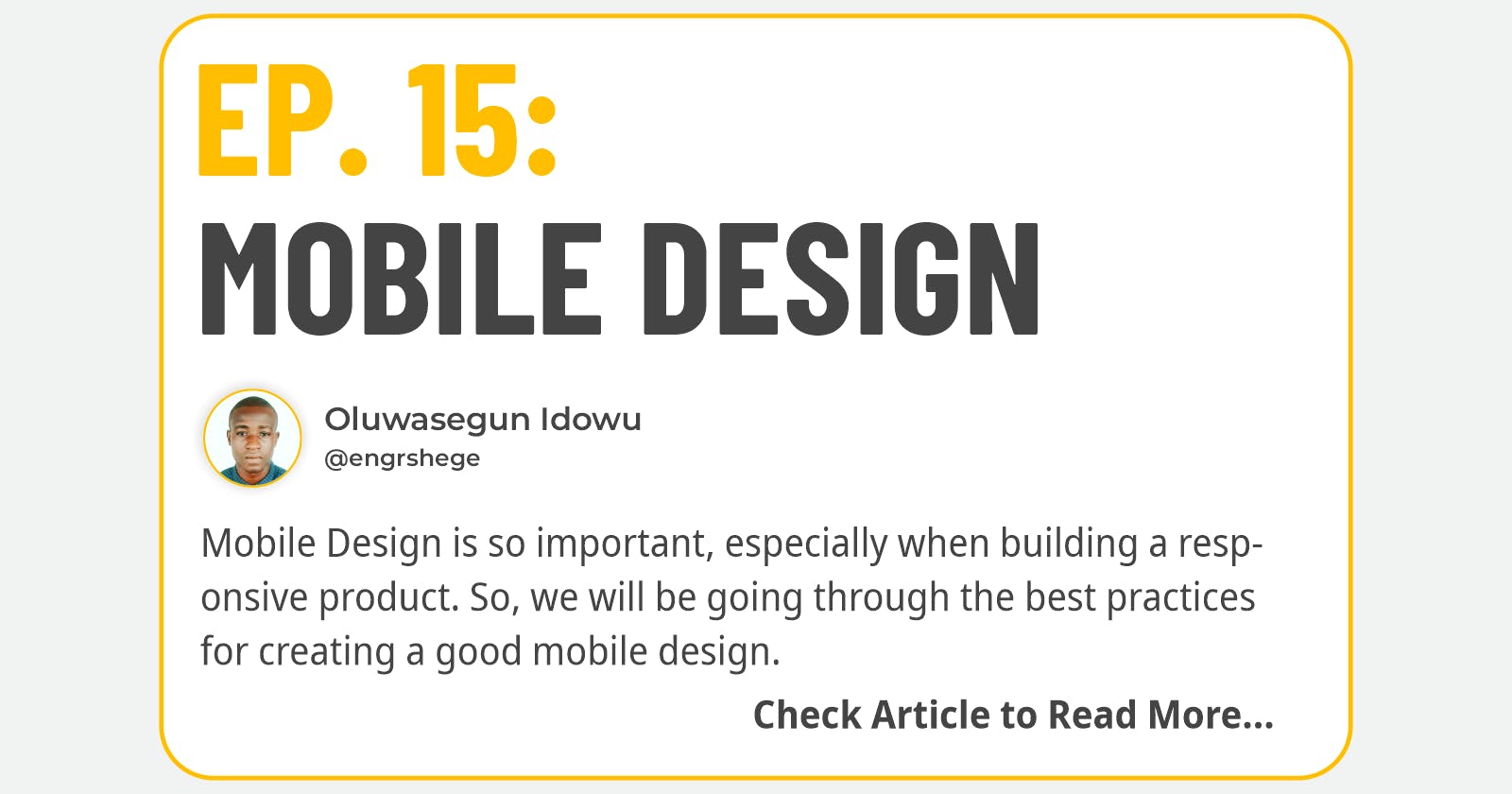 Ep. 15: Mobile Design