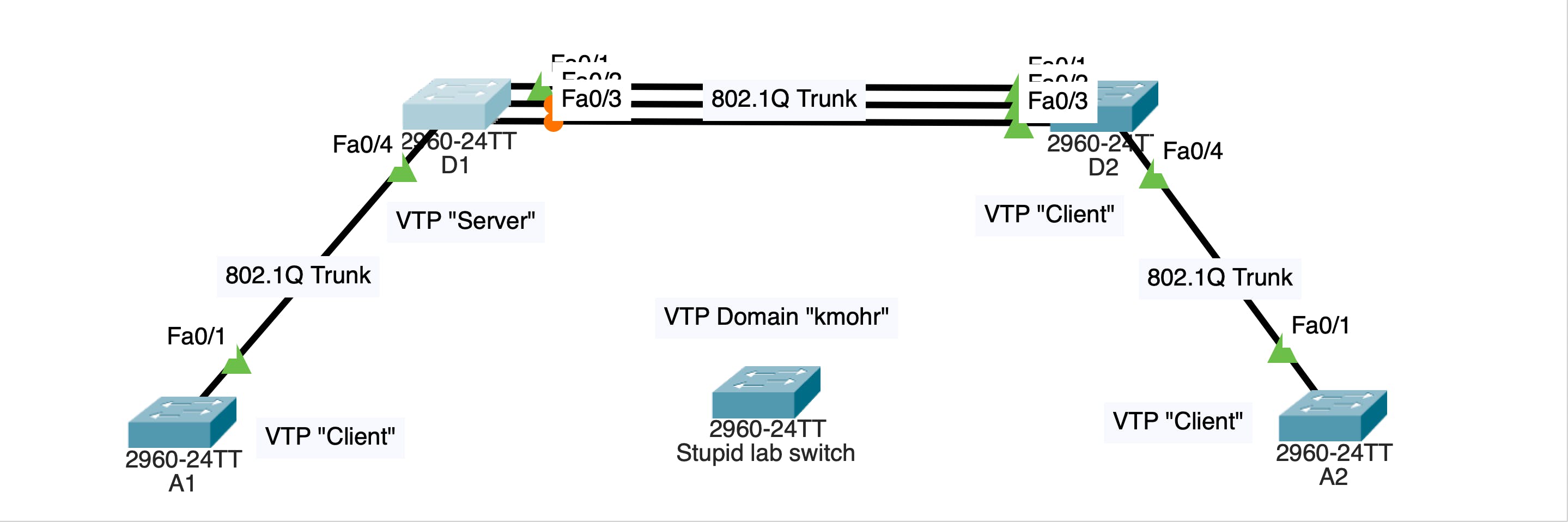 VTP domain topology