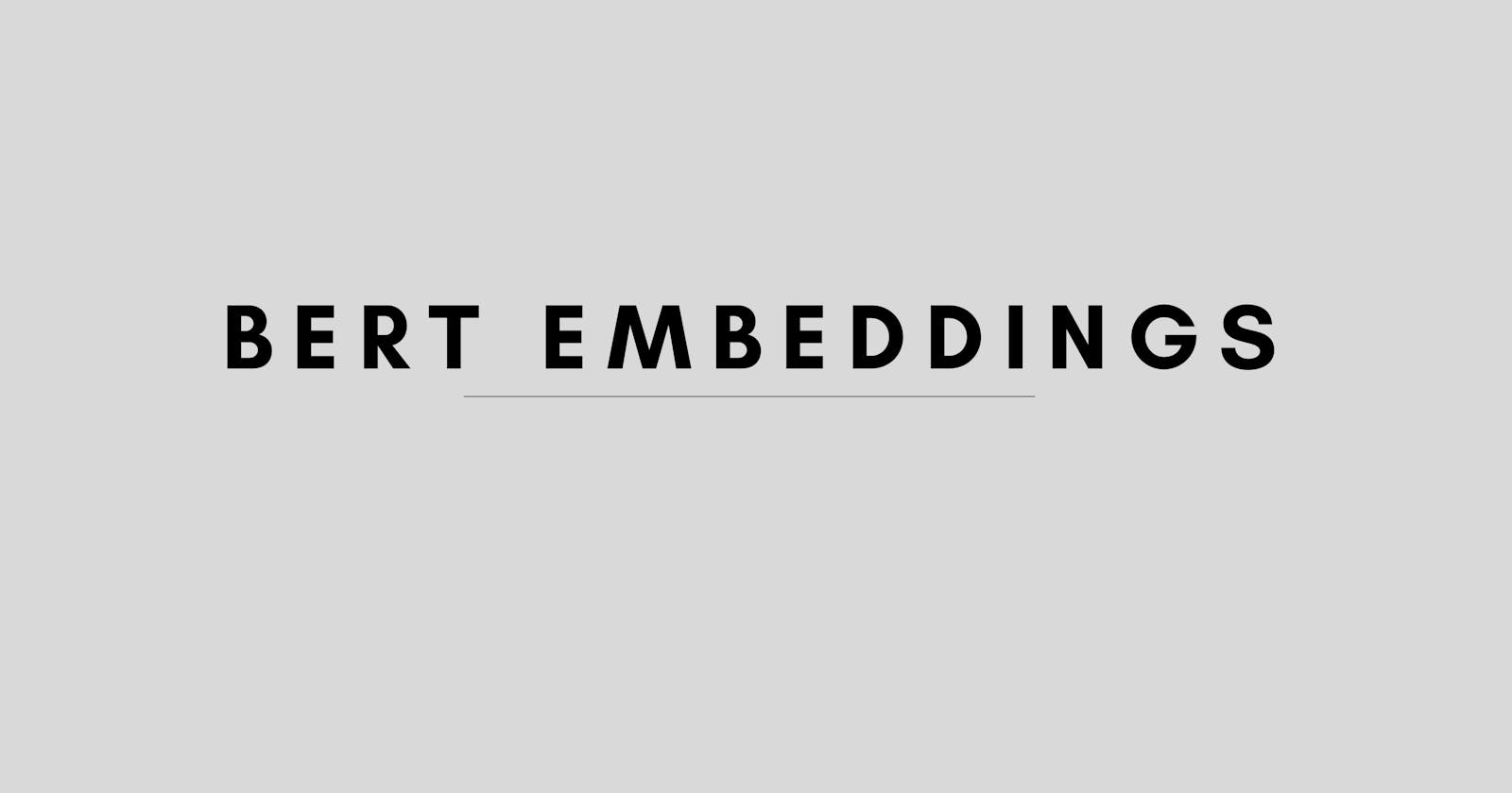 Generating Word Embeddings using BERT