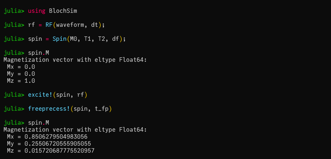 Mastering MRI Bloch Simulations with BlochSim.jl in Julia