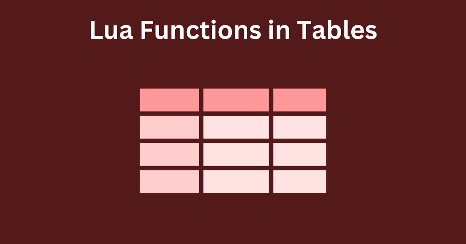 Lua Functions in Tables