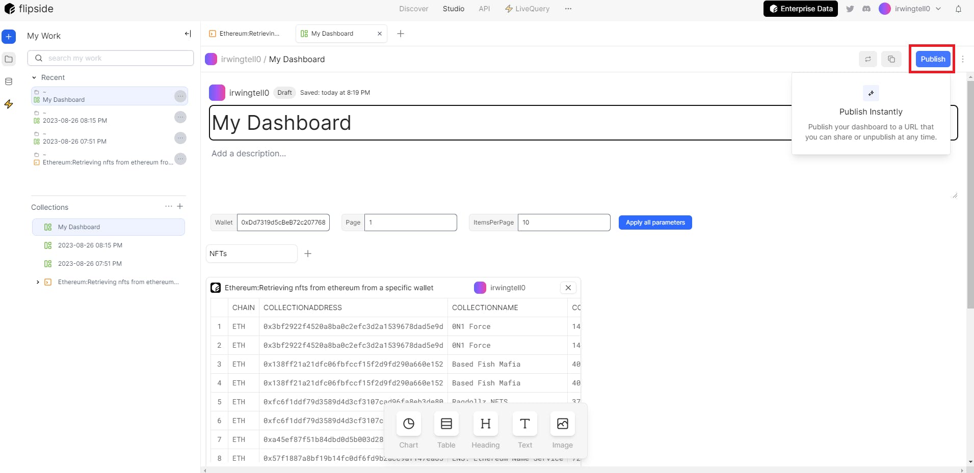 Making public available our Flipside Dashboard