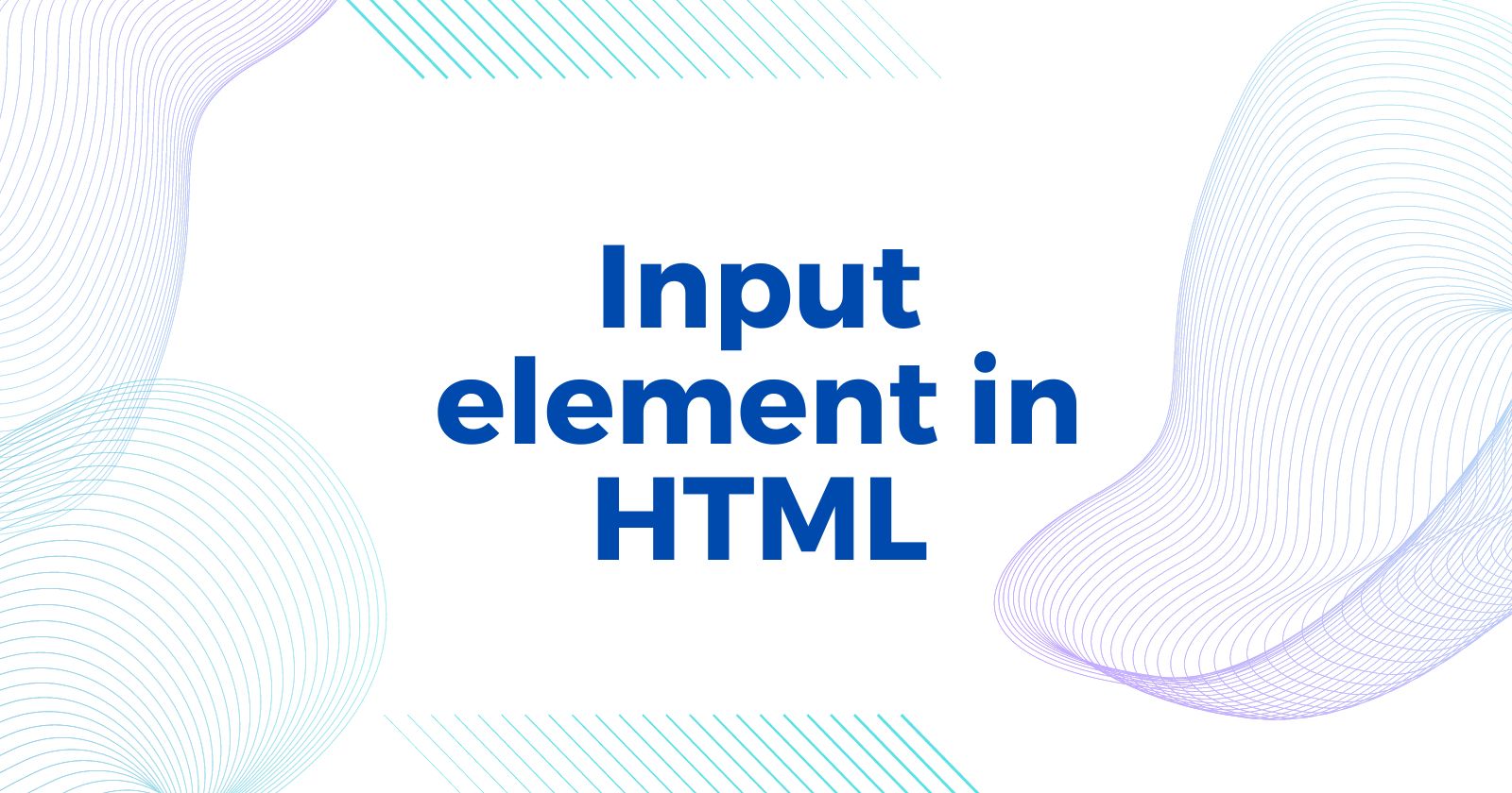 Input element in HTML