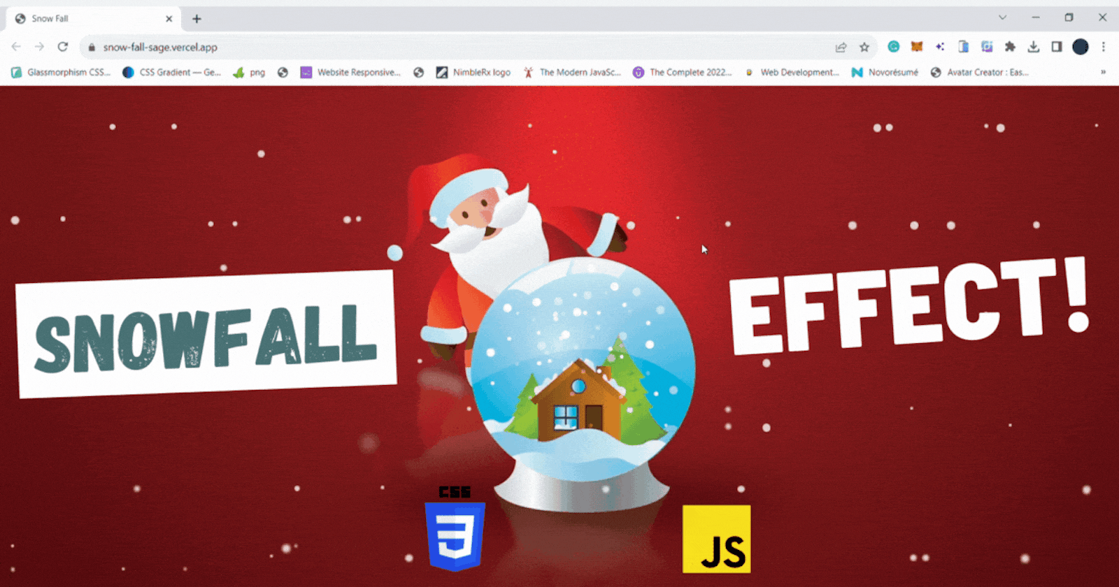 SnowFall effect using CSS and JavaScript Animations