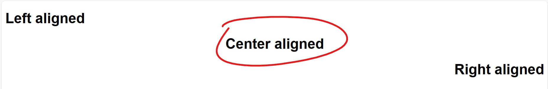 Demo of center aligned text