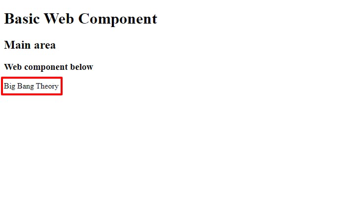 Screenshot of custom web component