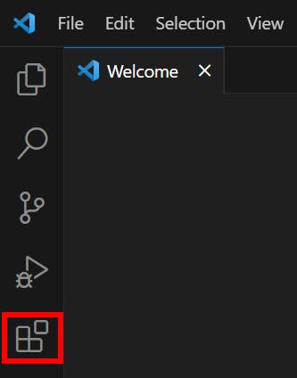 VS Code extensions button
