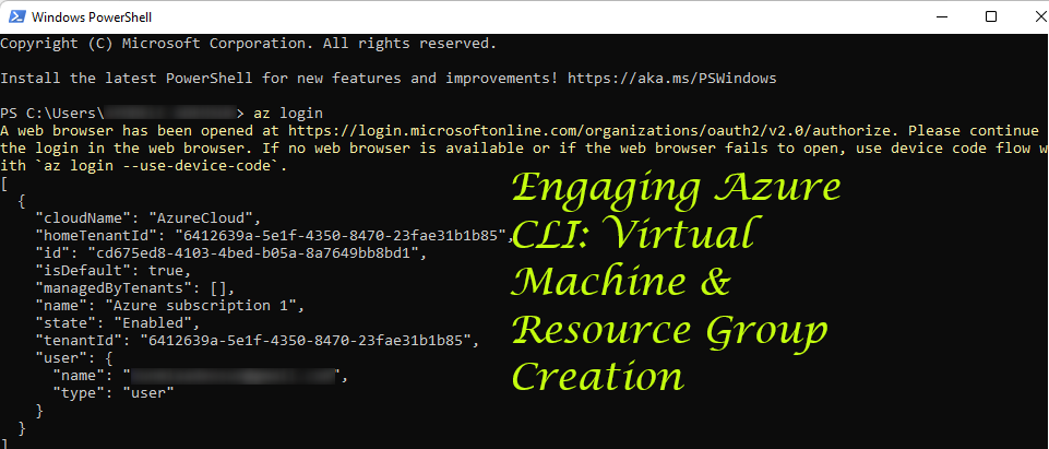 Engaging Azure CLI: Virtual Machine and Resource group creation