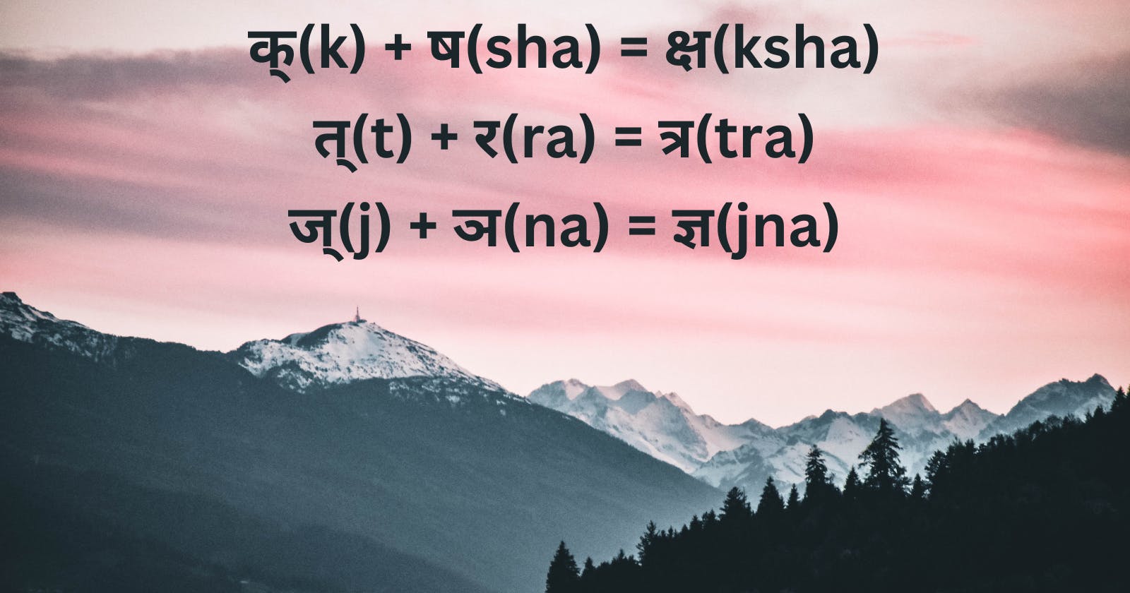 landscape and text showing significance of nepali compound letters