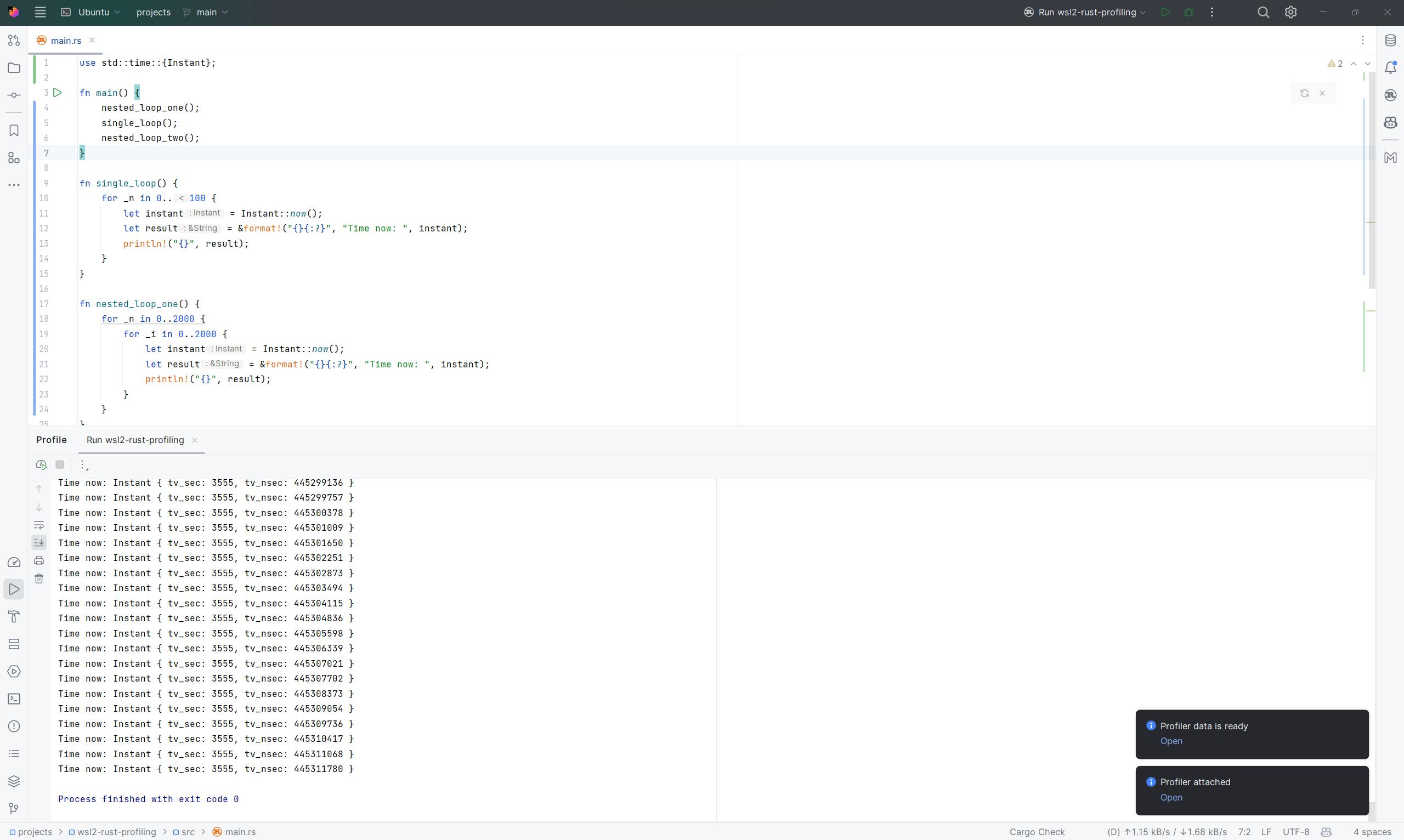 Rust Profiling in WSL2 with CLion