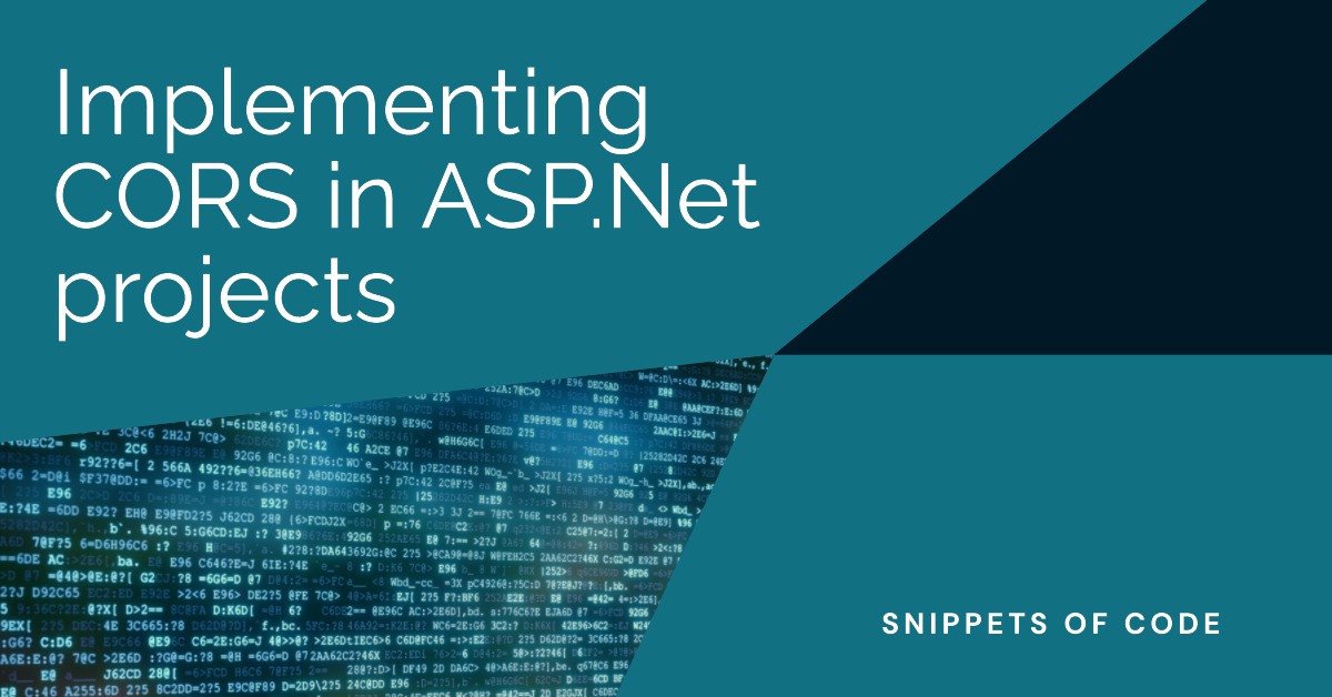 What is CORS and it's implementation in ASP.Net Web API