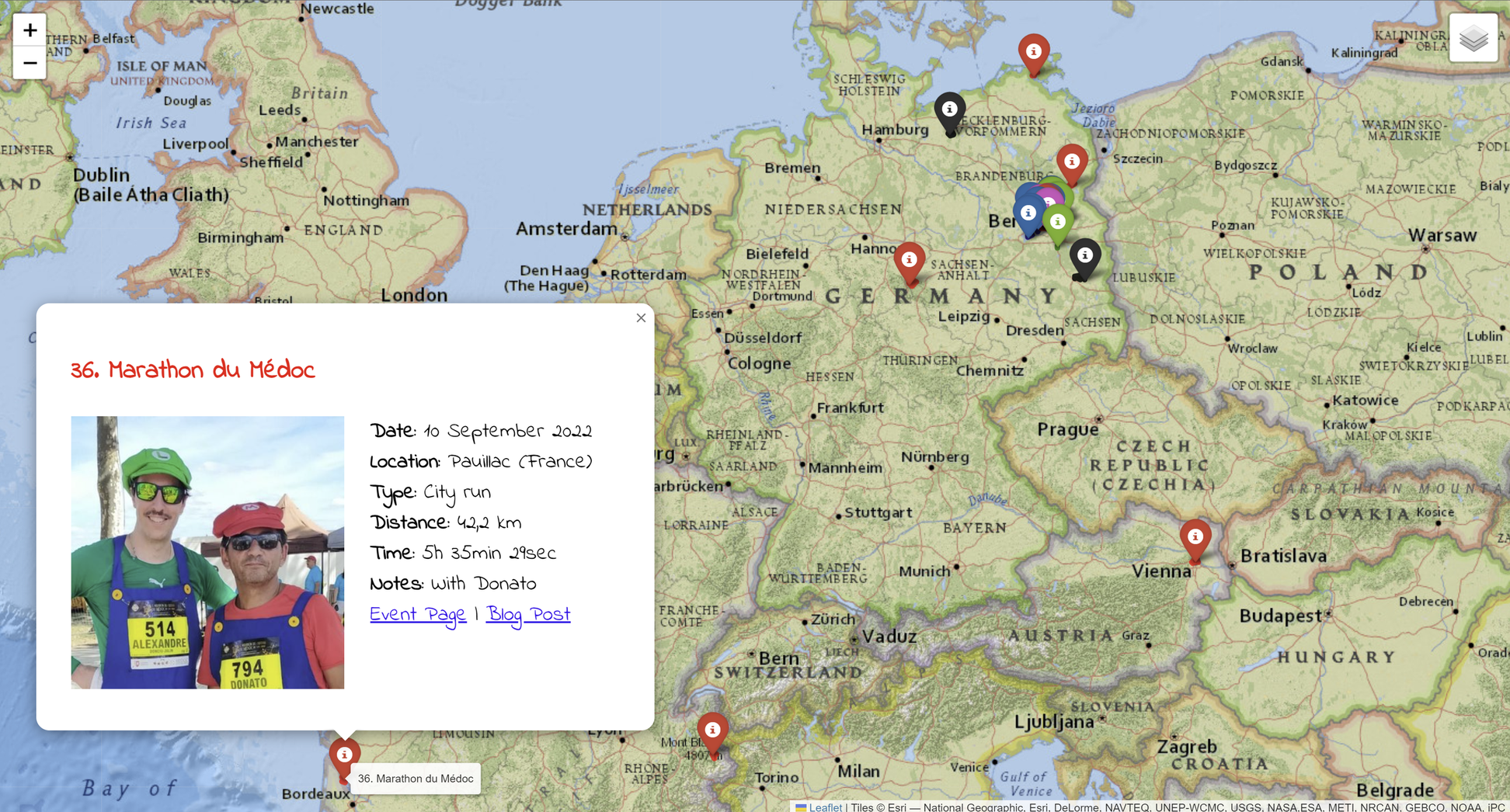 My running map using python and folium