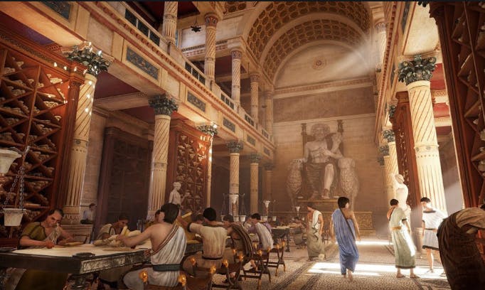 صورة تصورية عن شكل مكتبة الإسكندرية القديمة https://greekreporter.com/2023/07/05/library-of-alexandria/