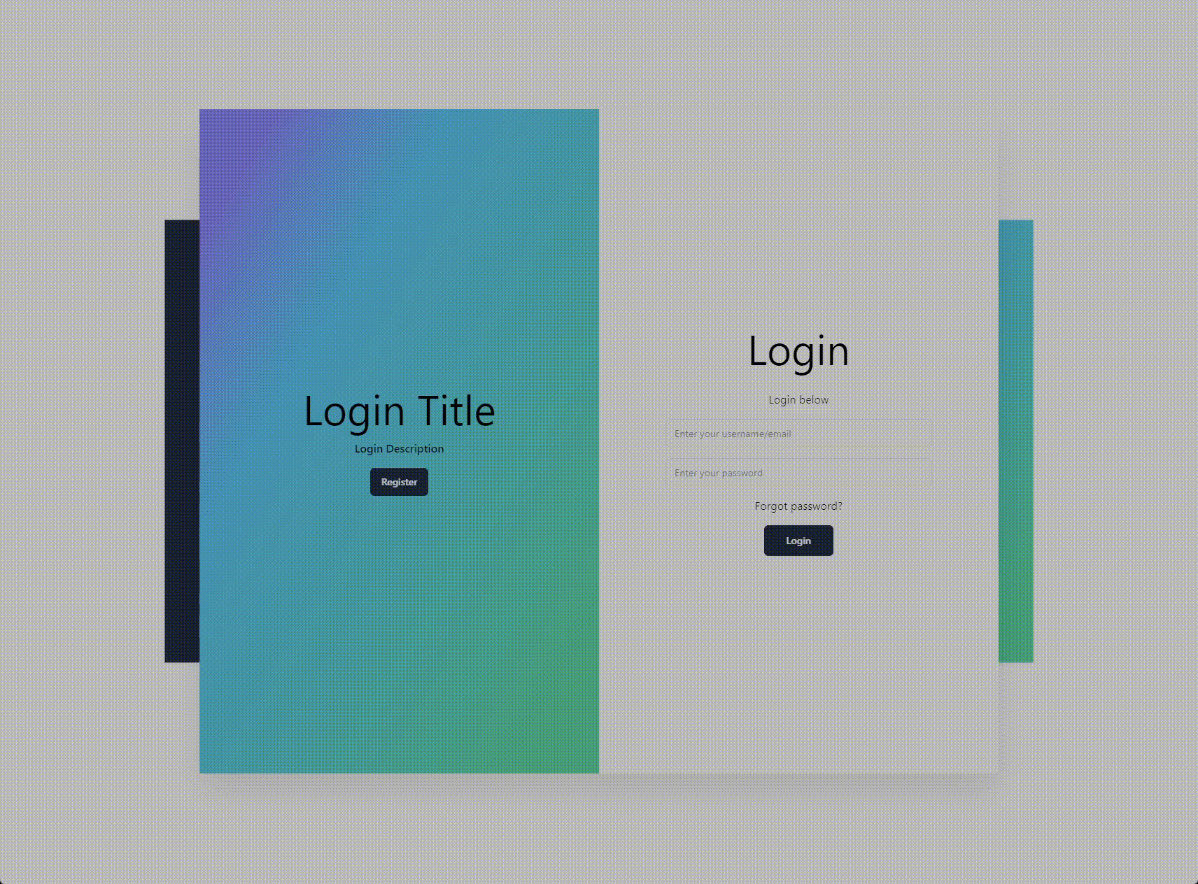 Create Sliding Login Box Remix Tailwind Shadcn