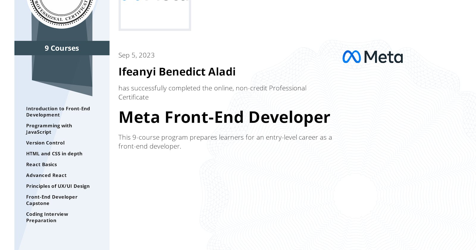 I finished the Meta Frontend Developer Course - Here's what I learned
