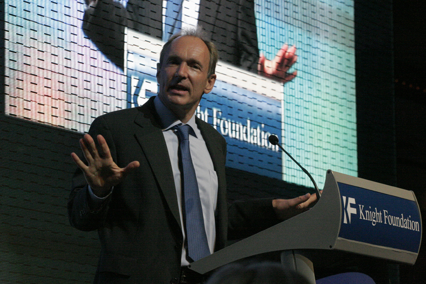 Tim Berners-Lee at the lauche of the World Wide Web Foundation