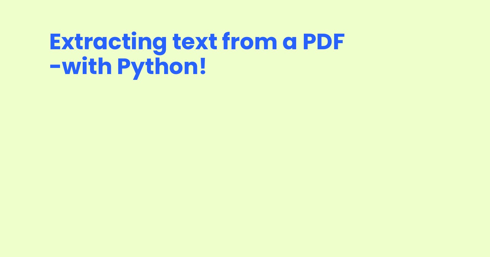 Extracting text from a PDF with Python