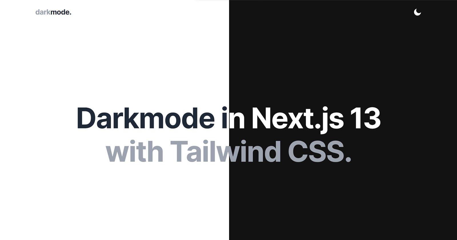 Implement dark mode in Nextjs 13 with Tailwind CSS