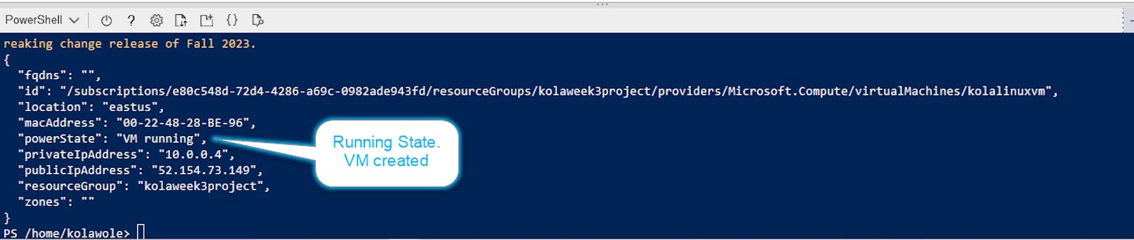 Creating a resource group and a VM with Azure CLI
