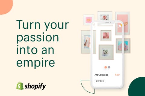 a cell phone with the text turn your passion into an empire