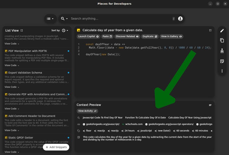 Automating snippet metadata creation and saving with Pieces.