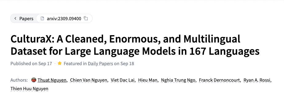 Meet CulturaX: A New Multilingual Dataset for Training AI Models in 167 Languages