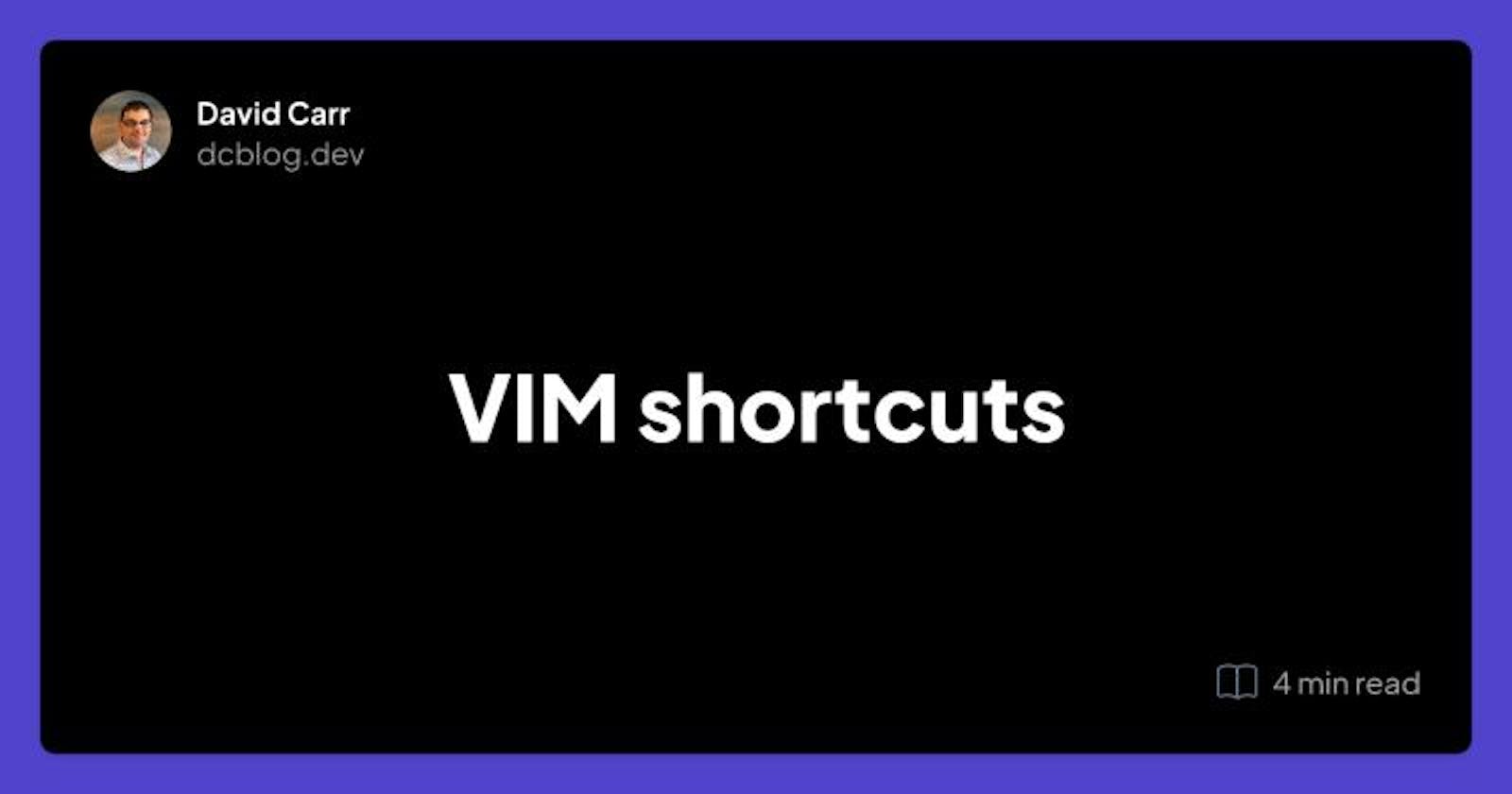 VIM shortcuts