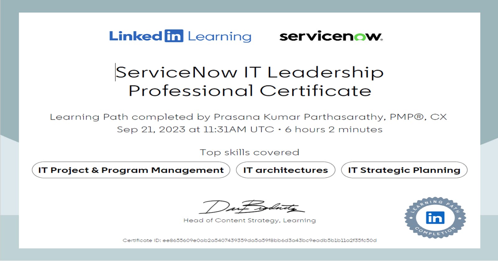 IT Leadership Professional Certificate